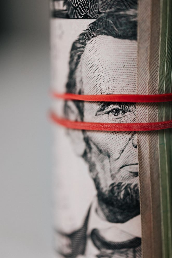 Lincoln looking through rubber bands