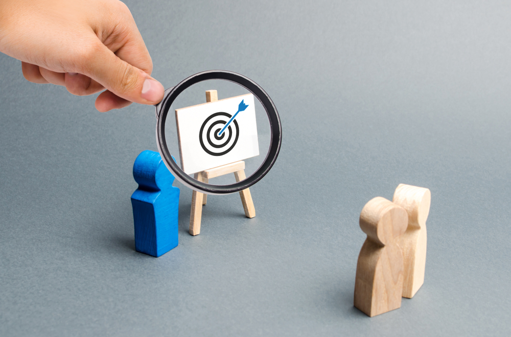 product target with wood figures